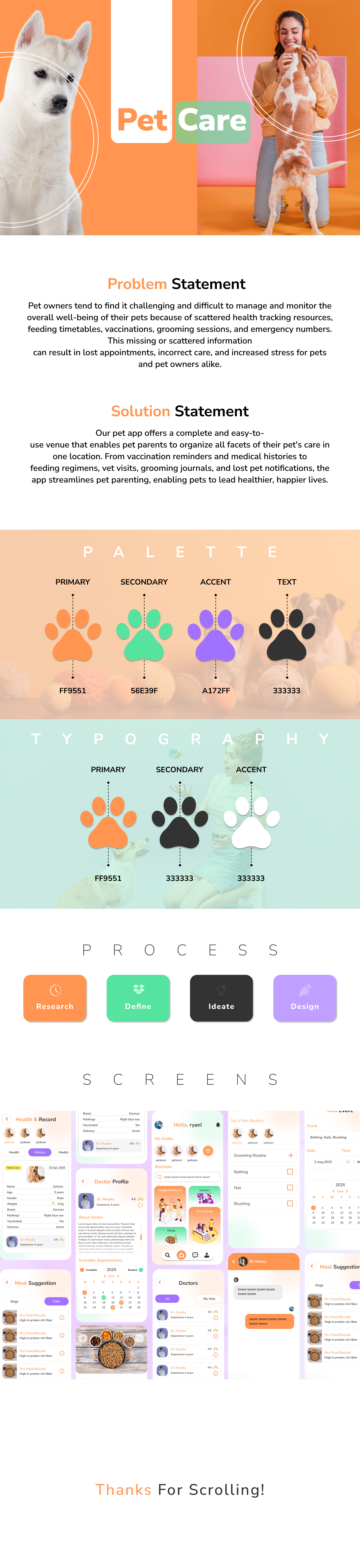 Pet Care graphic design ui