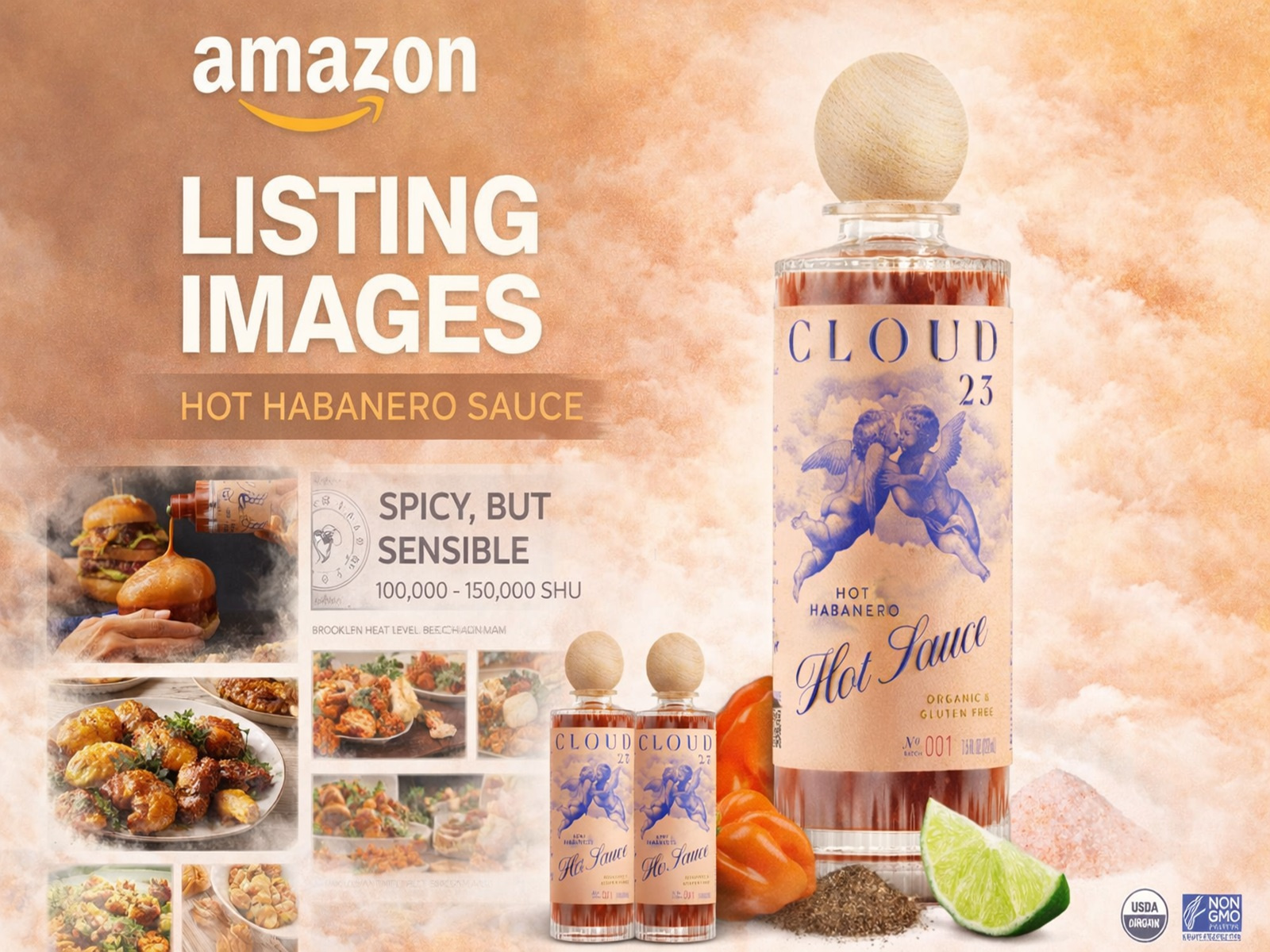 Amazon Listing Images: Hot Habanero Sauce amazon amazon listing images amazon product amazon product images branding graphic design