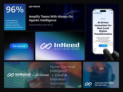 AI Driven Digital Solution ai driven aws branding cloud cloud ai human centered inneed intelligence logo secure uiux