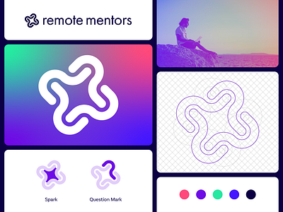 remote mentors logo branding design flat graphic design logo logomark minimalist remote work tech