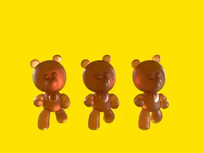 Gummy bear 3d animation blender gif，搅拌机，动画，3d
