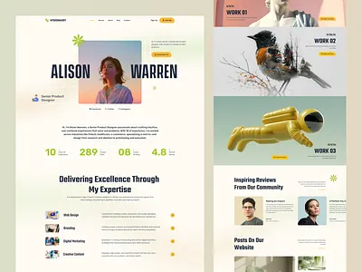 Personal portfolio landing page clean color graphic design landing page personal portfolio ui ux website