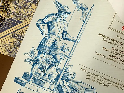 Widakk Design Studio - Invoice branding creative design document drawing graphic design illustration knight logo paper vintage