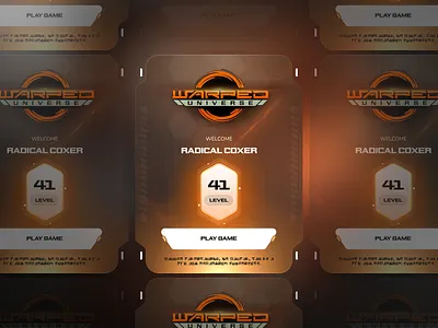 Player Card UI for Warped Universe app appdesign branding design fui game gamer gaming graphic design gui illustration interfacedesign logo scifi ui ux web3
