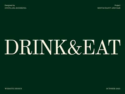 Horizontal website for a restaurant and bar | UI/UX design design illustration ui ux web design website