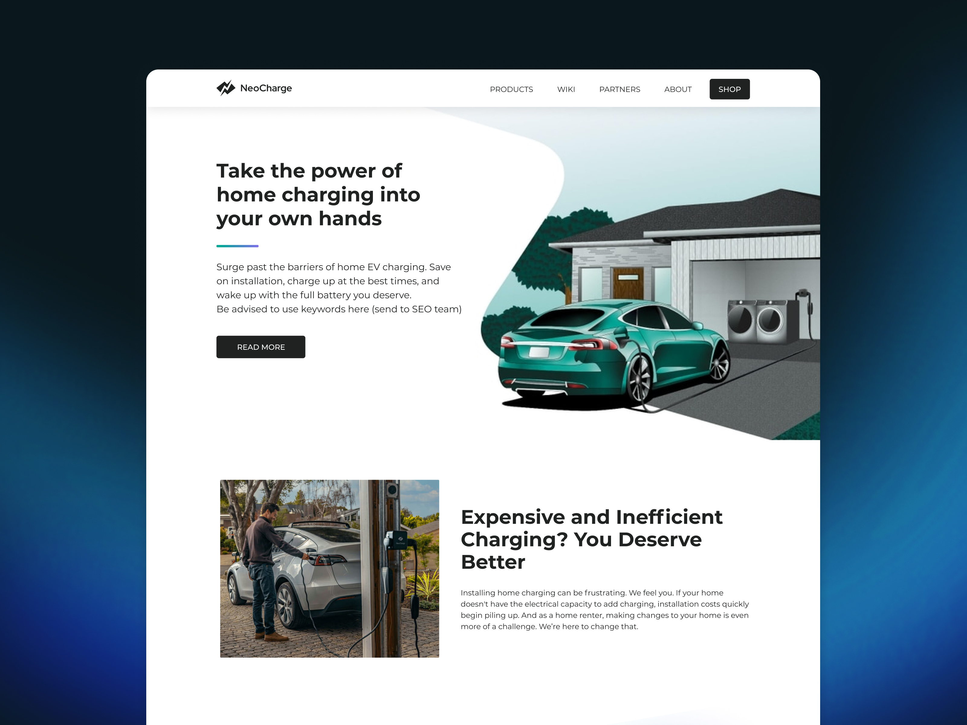 Neocharge - Web design branding cro graphic design ui webflow experts website design