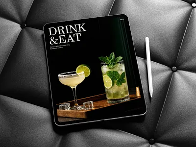 Mockup tablet website for a restaurant and bar | UI/UX design design first screen mockup tablet ui ux web design website