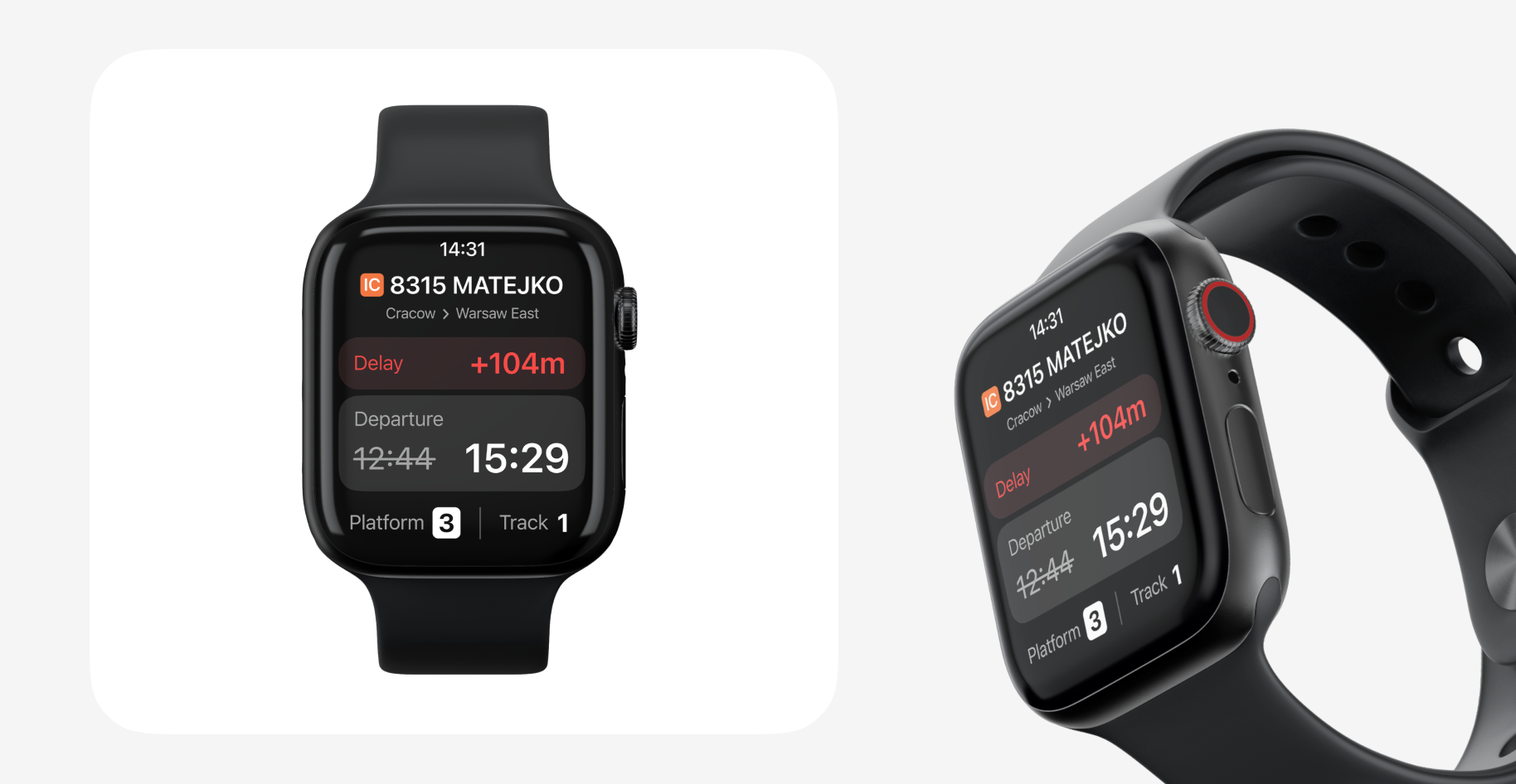 Train delay widget for iPhone and Apple Watch by Mateusz Gargula on ...