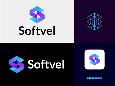 Softvel S Letter Polygon Logo Design Concept abstract logo brand identity colorful logo company logo creative logo gradient logo graphic design graphics designer illustration logo design minimal logo polygon logo s letter logo softvel logo