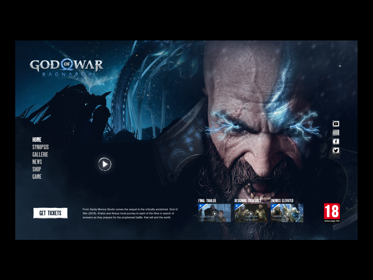 God of war: ragnarok - Website design entertainment entertainment website game website god of war god of war ragnarok landing page movie design movie website promotional website webdesign