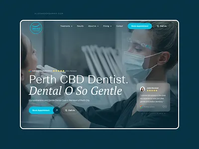 Dental O So Gentle alexandersamar blue dental design ui uiux ux webdesign website