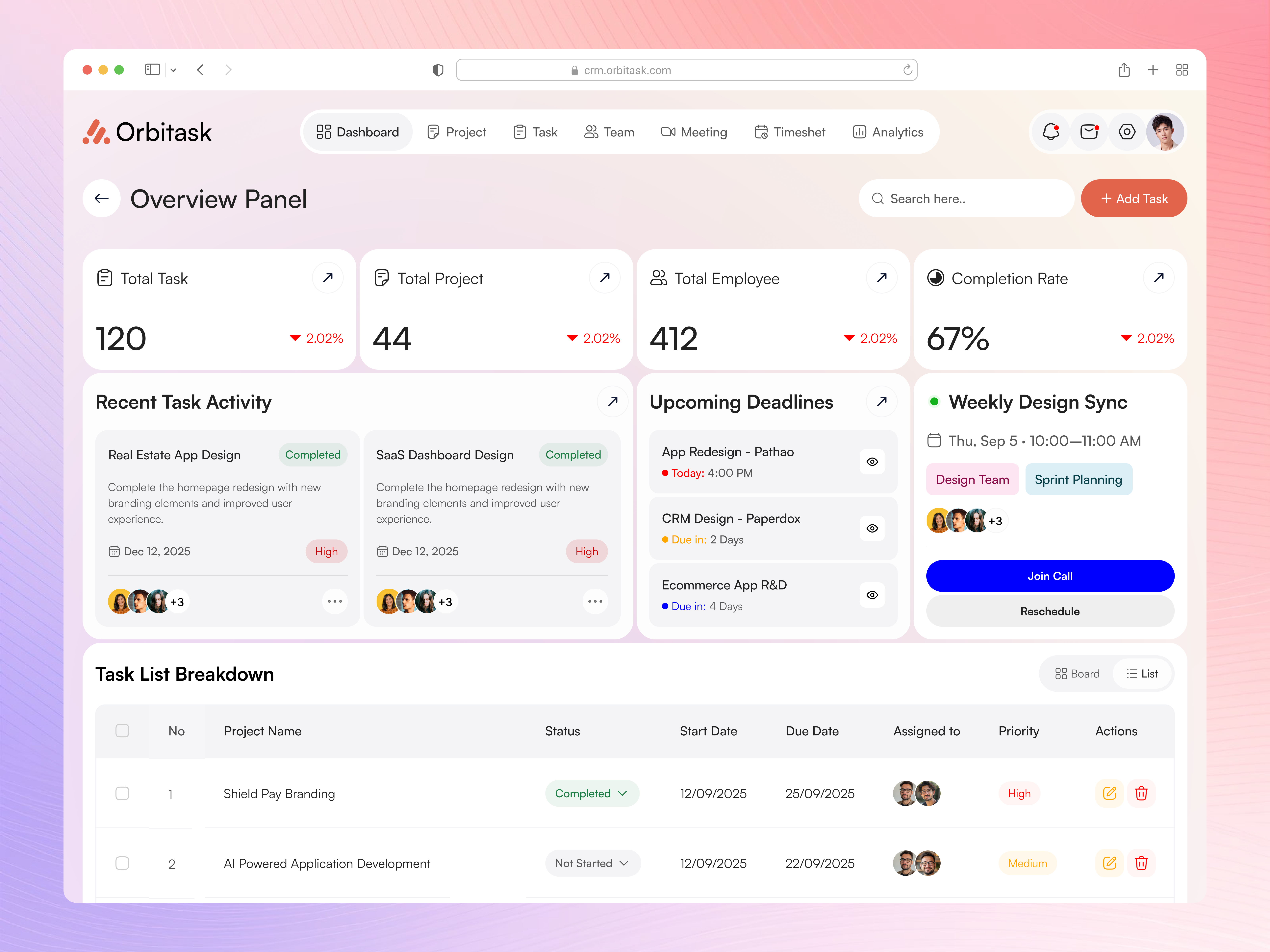Saas Dashboard UI Design branding business crm dashboard ui design saas saas dashboard saas product saas ui design task task management saas tech ui ui design ux design web app web application