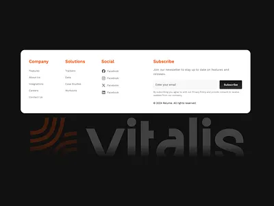 Footer Section - Vitalis Website footer landing landingpage ui ux website
