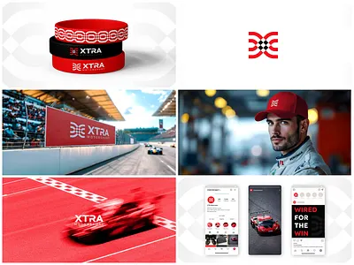 XTRA Motorsport - Visual Identity automotive design brand identity branding design graphic design icon letter x logo logo logo design logo mark minimalist motorsport race tracks racing racing flag speed vector visual identity wires