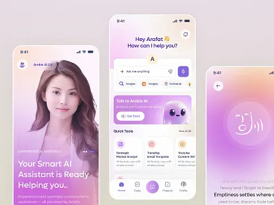 AI Chatbot Mobile App Interface Design animation graphic design motion graphics