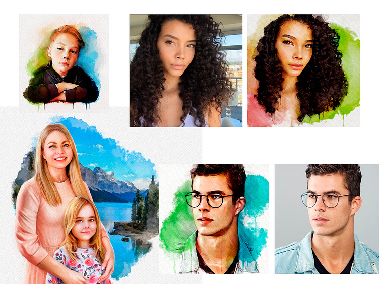 Digital Watercolor portraits by Photos by Darina Gavrilyuk on Dribbble