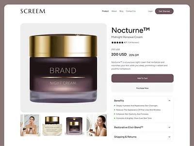 Product Details Page beauty design graphic design product details ui uiux web design