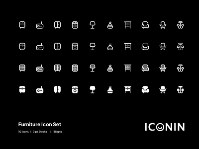 Iconin : Furniture Icon Set app icons flat flat icons icon icon illustration icon pack iconin iconography icons icons set iconset illustration interface icon line icons product icon store stroke icons ui icons vector icons web icons