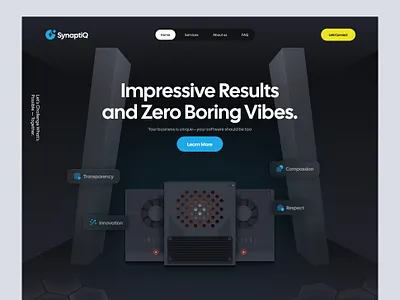 SynaptiQ — IT Consulting Landing Page 🚀 darkui dribbble itconsulting landingpage modernui saas uiux webdesign