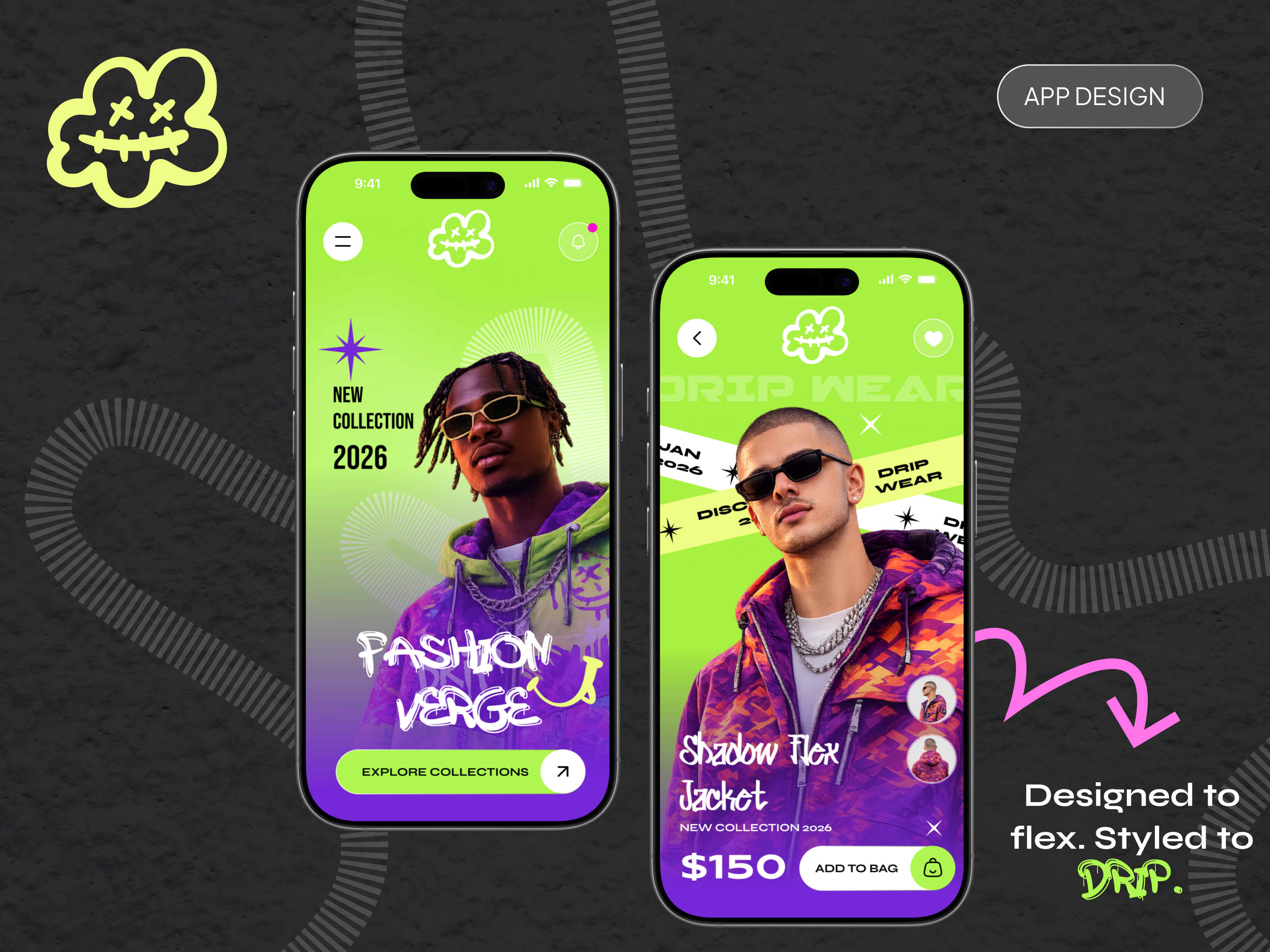 DRIP WEAR-Streetwear App Concept | UI | App Design | Fashion concept design drip fashion app futuristic interaction design luxury fashion mobile app streetwear ui visual design