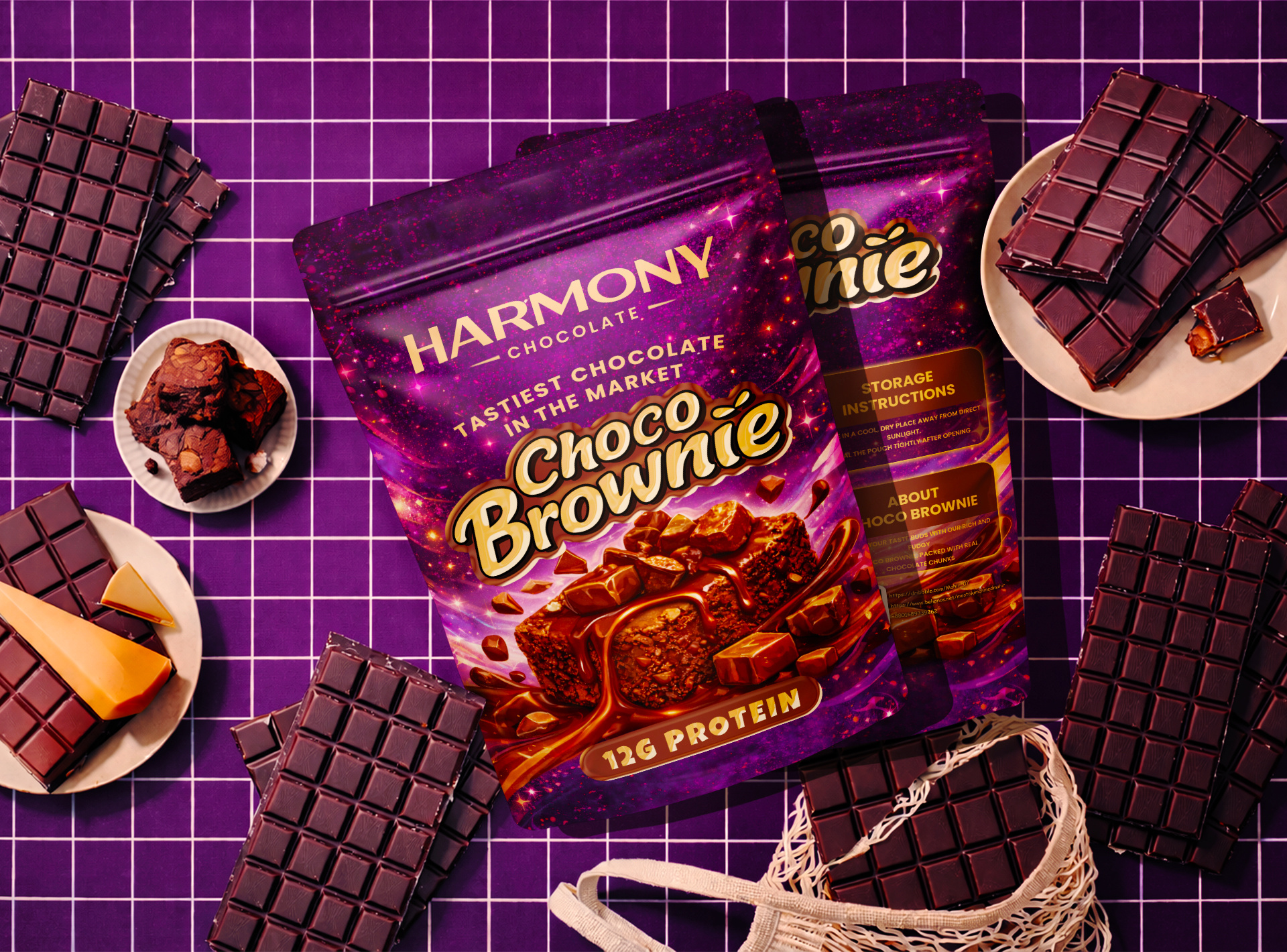 Harmony Branding- Chocolate Pouch Packaging Design attractive pouch chocolate chocolate design chocolate label chocolate label design chocolate packaging chocolate packaging design fmcg packaging design food packaging label label design packaging packaging design pouch pouch design pouch label pouch label design pouch packaging pouch packaging design product label