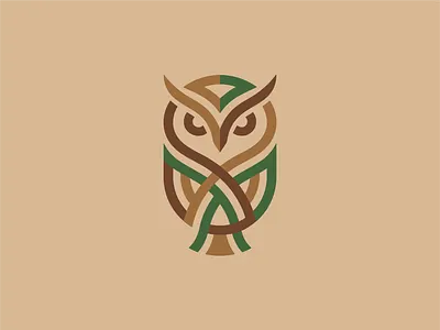 Pictorial logo of Owl. A simple illustration with lines. lines art owl logo unique logo