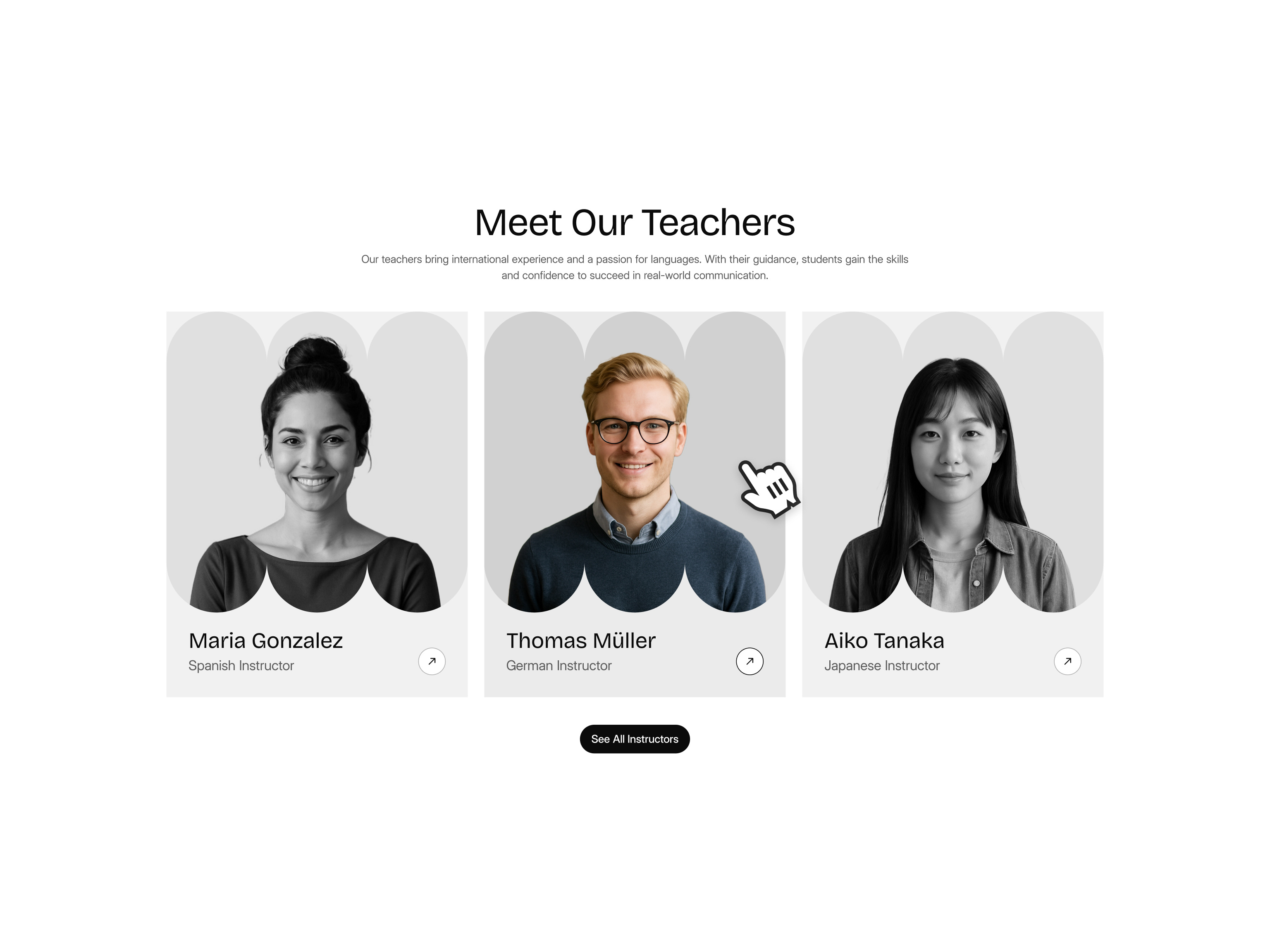 Instructors Section design instructors light ui vector website
