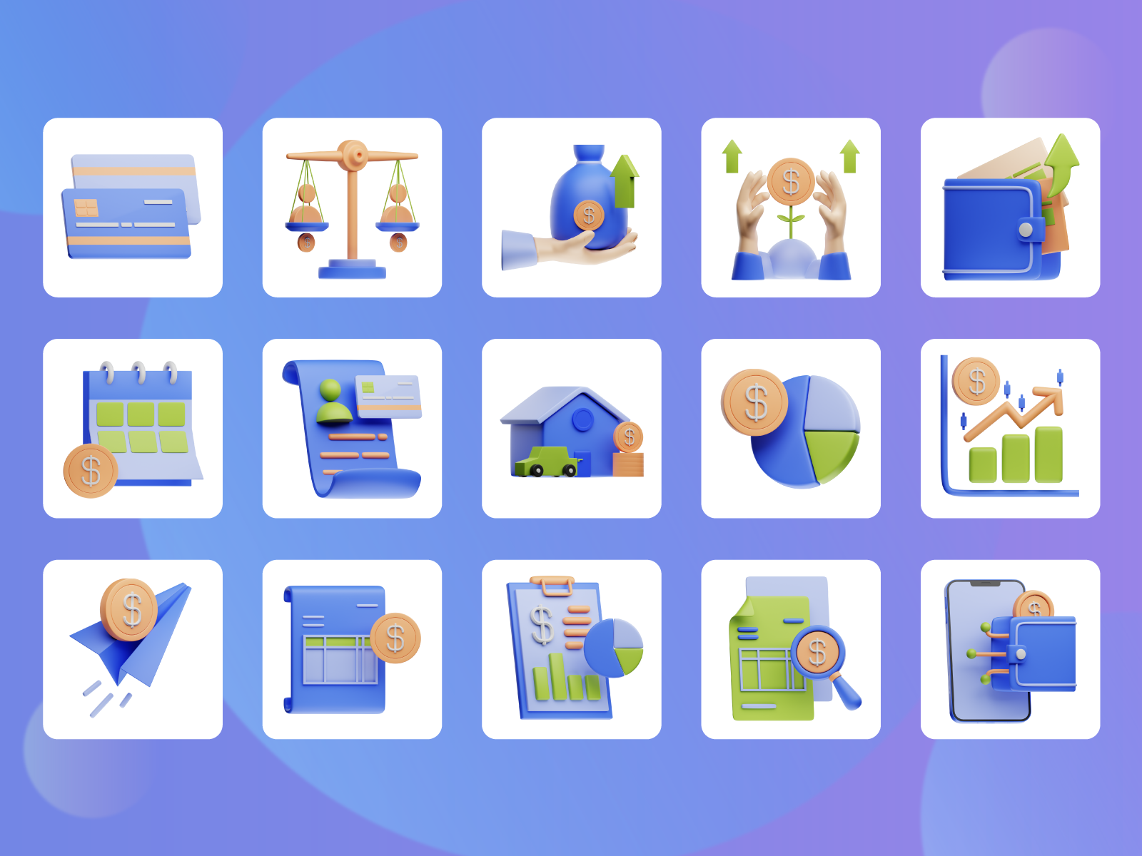 3D Accounting Icon Set branding design graphic design icons illustration ui ux