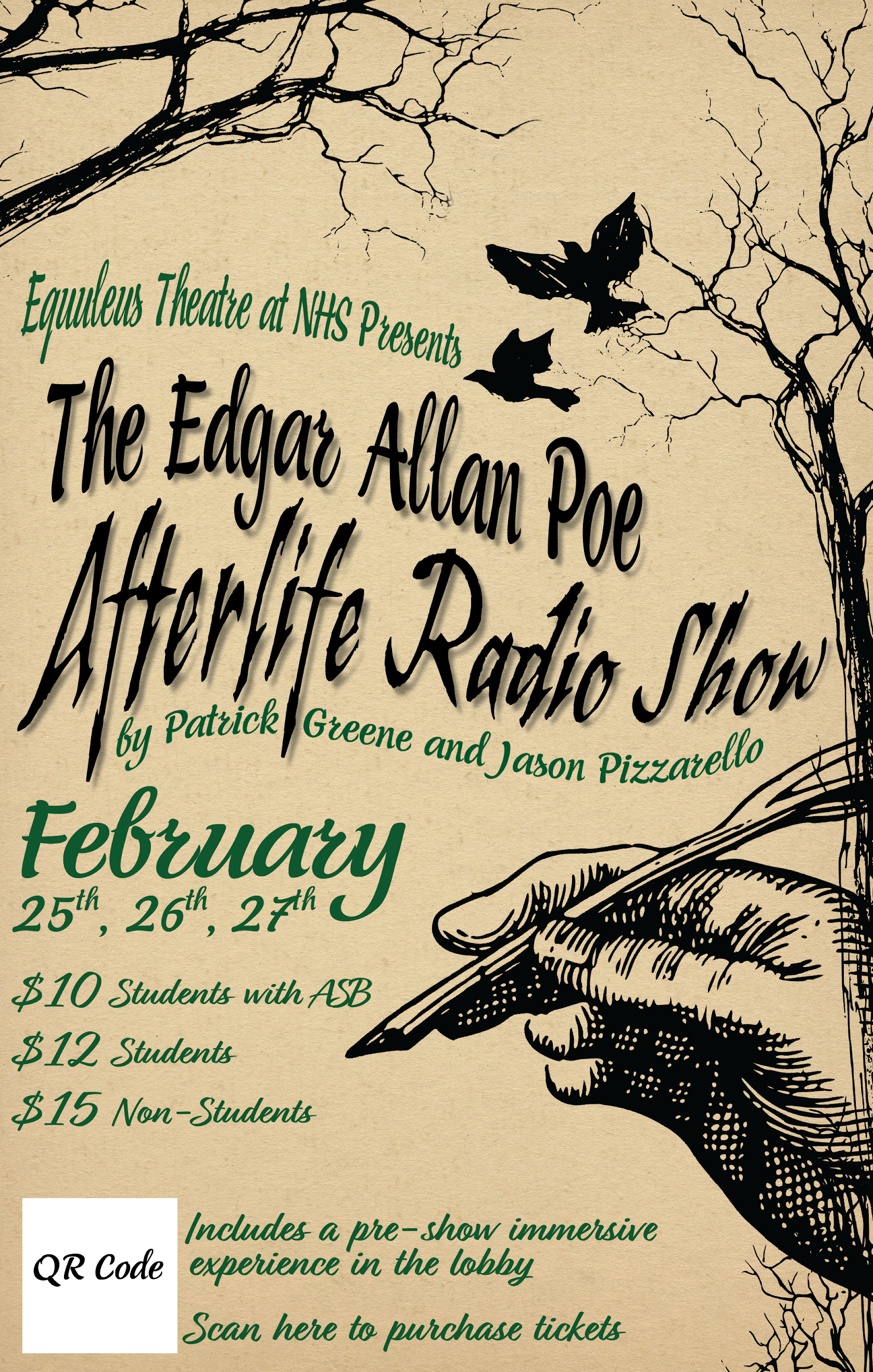 Gothic Highschool Theater Posters dark edgar allan poe gothic graphic design illustrator poster project school