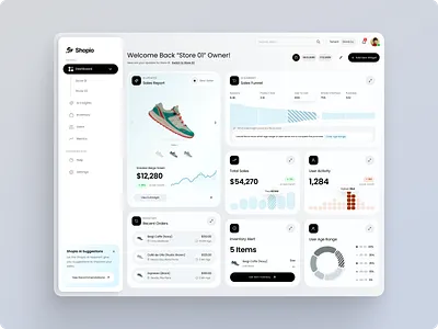 Shopio – Web App UI UX Design for Ecommerce case study dashboard e commerce graphic design inventory saas ui ux website