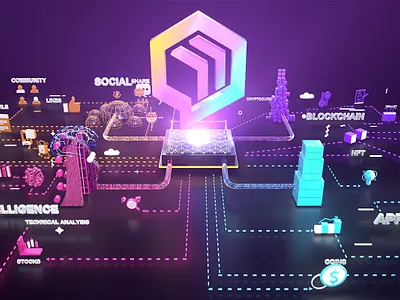 NFT echo system 3D Abstract Animated Loop for Website 3d 3d animation animation branding graphic design logo motion graphics nft ui