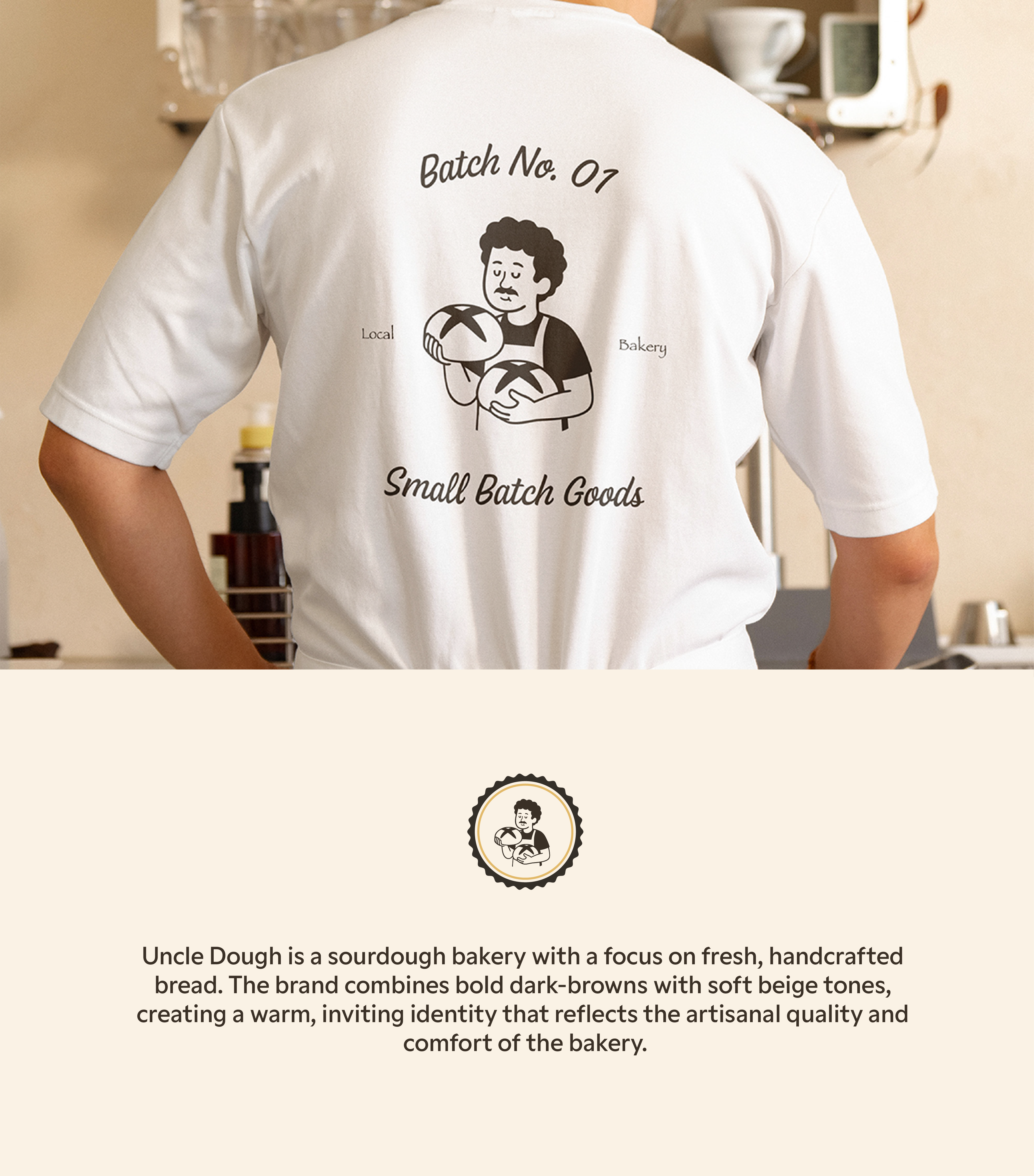 Uncle Dough Sourdough bakery artisan bakery artisan branding bakery branding bakery logo brand identity brand shirt brand stickers branding bread brand cup design graphic design illustration logo logo design logo suite mascot brand social media sourdough bakery t shirt design visual identity