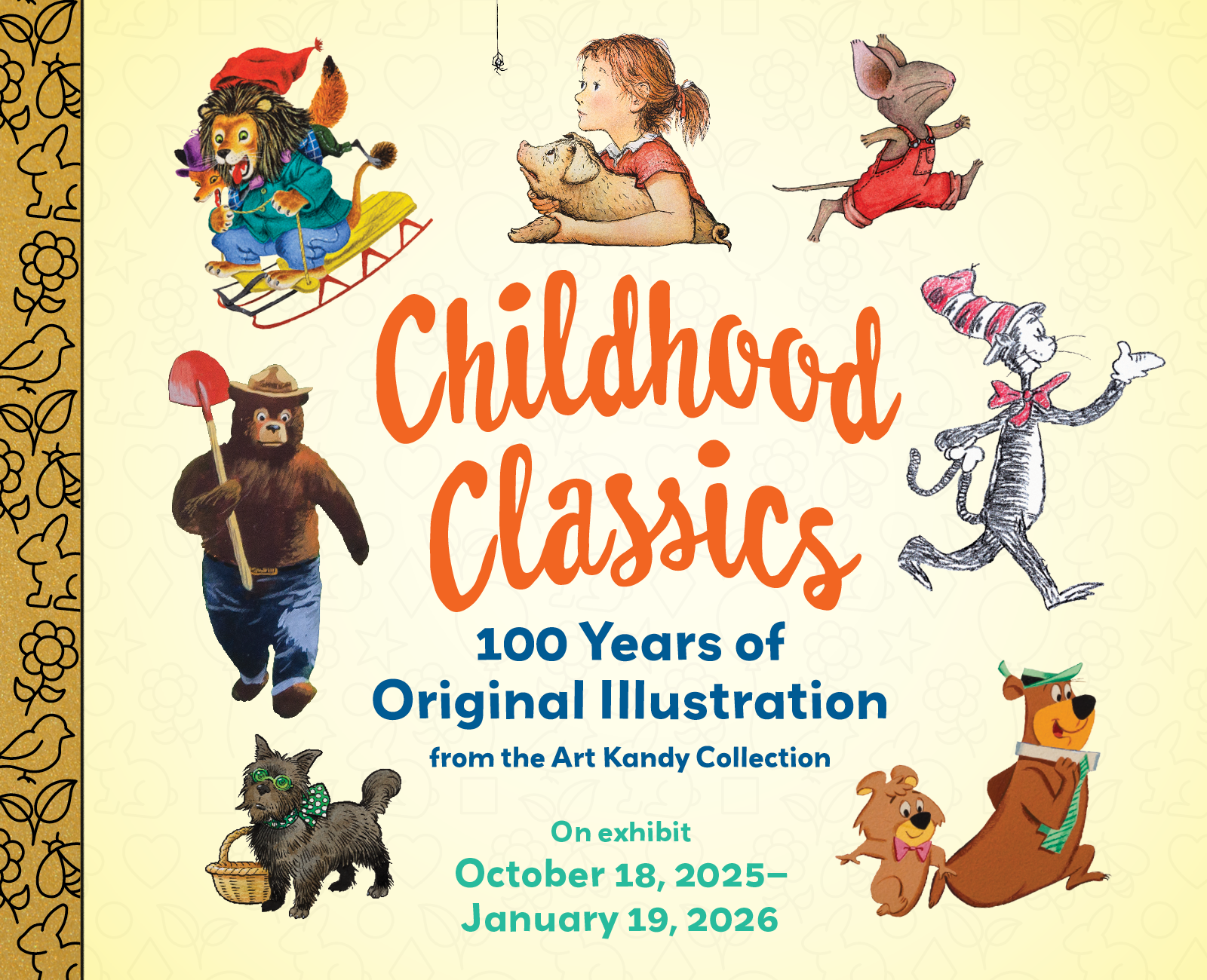 Childhood Classics Museum Exhibition books childhood children classic characters cute exhibition family homage illustration literacy little golden books museum reading type design typography