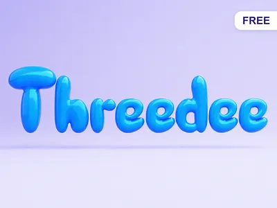 3D custom font - ThreeDee 2d 3d blender branding custom design font graphic design illustration illustrations library logo resources text threedee typo typography
