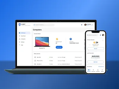 Antivirus Web & Mobile App ui