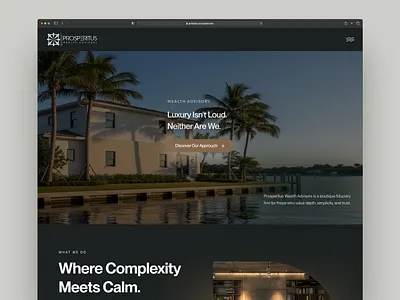 Wealth Advisory - Landing Page advisory b2b financial planning fintech landing page trust ui ux wealth wealth management web design