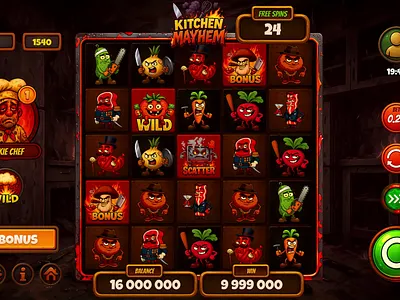 Slots_Kitchen 2d 2d animation animation bonus character game illustration slots spin spine spine2d ui vialex