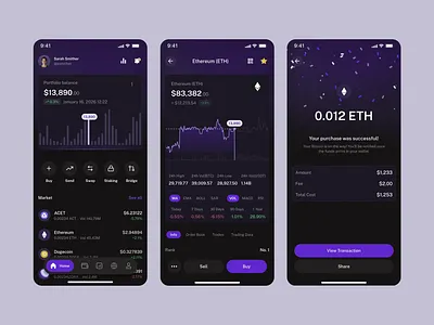 Octave - Buy Token - Crypto Wallet bitcoin business buy clean crypto currency design digital financial graphic design investment modern money motion graphics payment technology ui uiux ux wallet