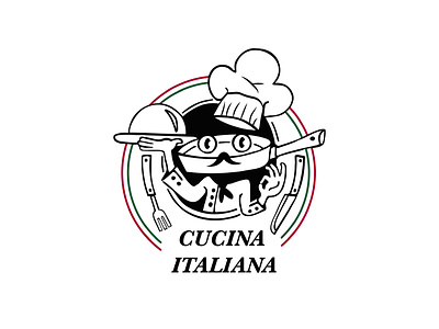 Cucina Italiana adobe illustrator branding chef cook cucina design dinner food graphic design green illustration illustrator italian italy logo mascot pizza red restaurant vector