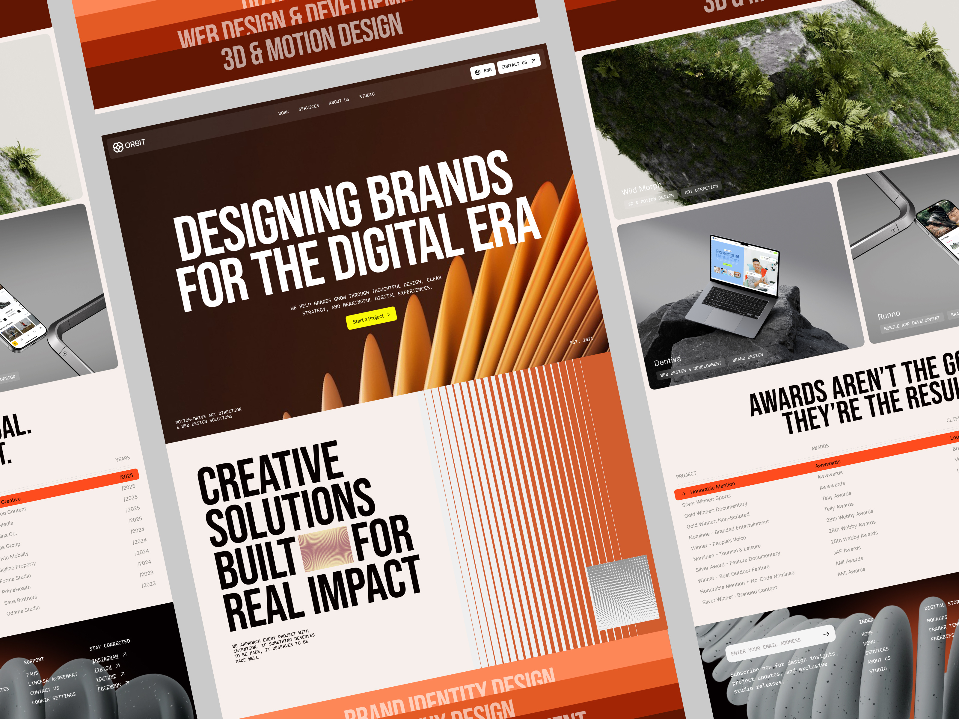 Orbit - Creative Digital Agency agency branding company creative development digital elementor framer identity landing media page profile social studio ui webflow website wordpress