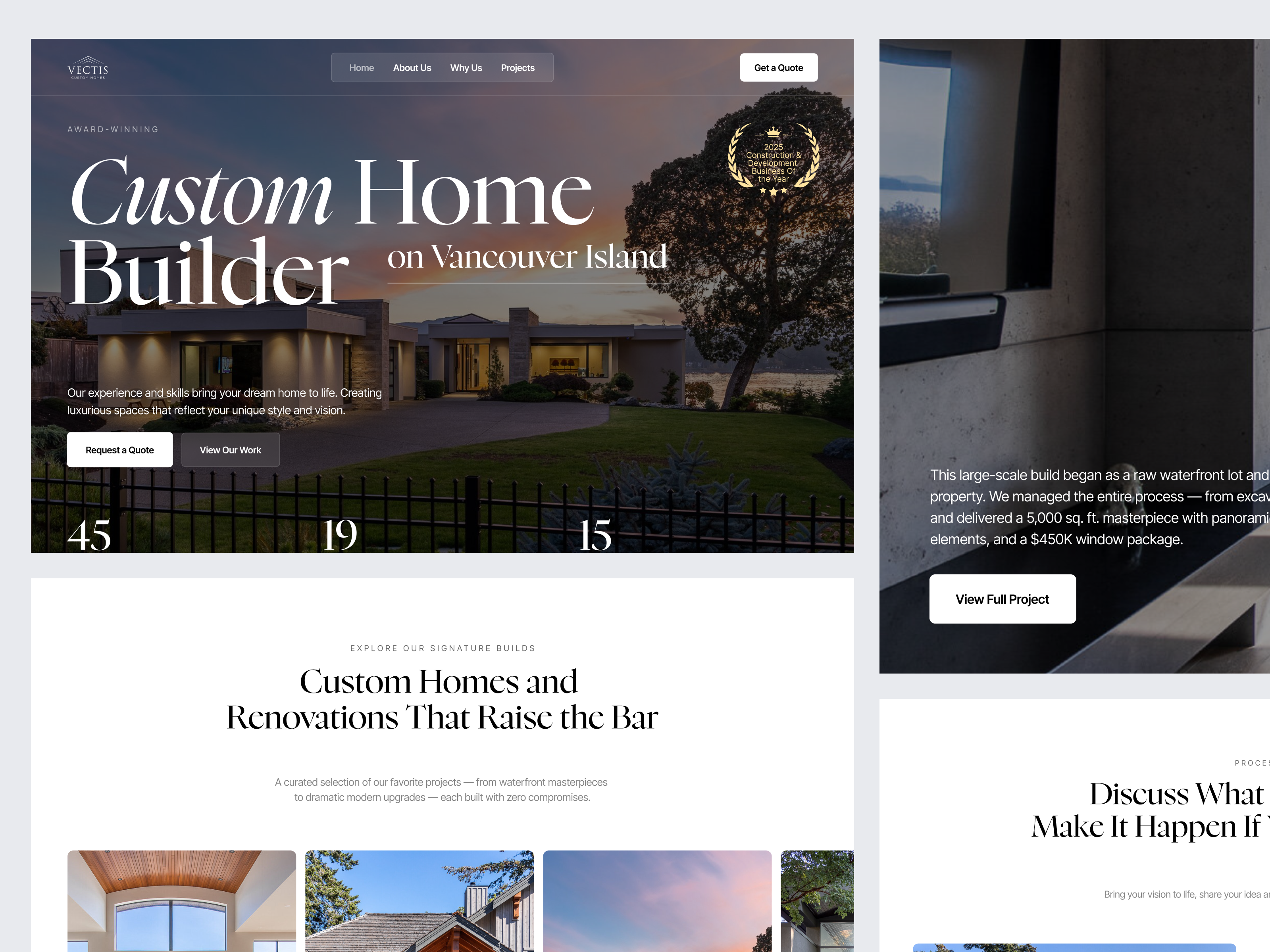 Example of Vectis - Real Estate Landing Page