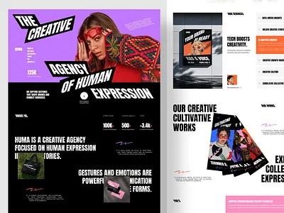 Huma: Creative Agency - Landing Page Website branding creative agency design agency editorial home page landing page layout modern typography uix ux web web design website website design