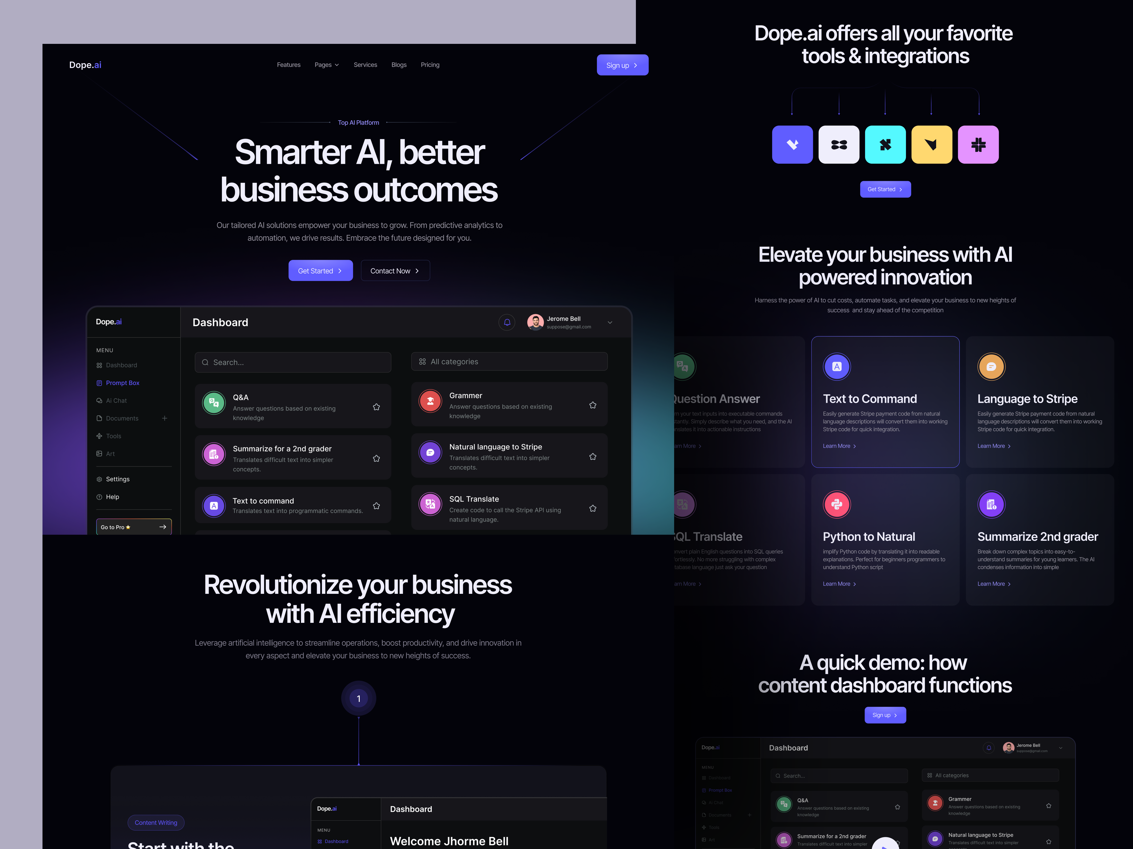 Dope ai - Saas Website Design ai saas ai saas website landing page onixtheme saas saas landing page saas website saas website design web design webflow template website design