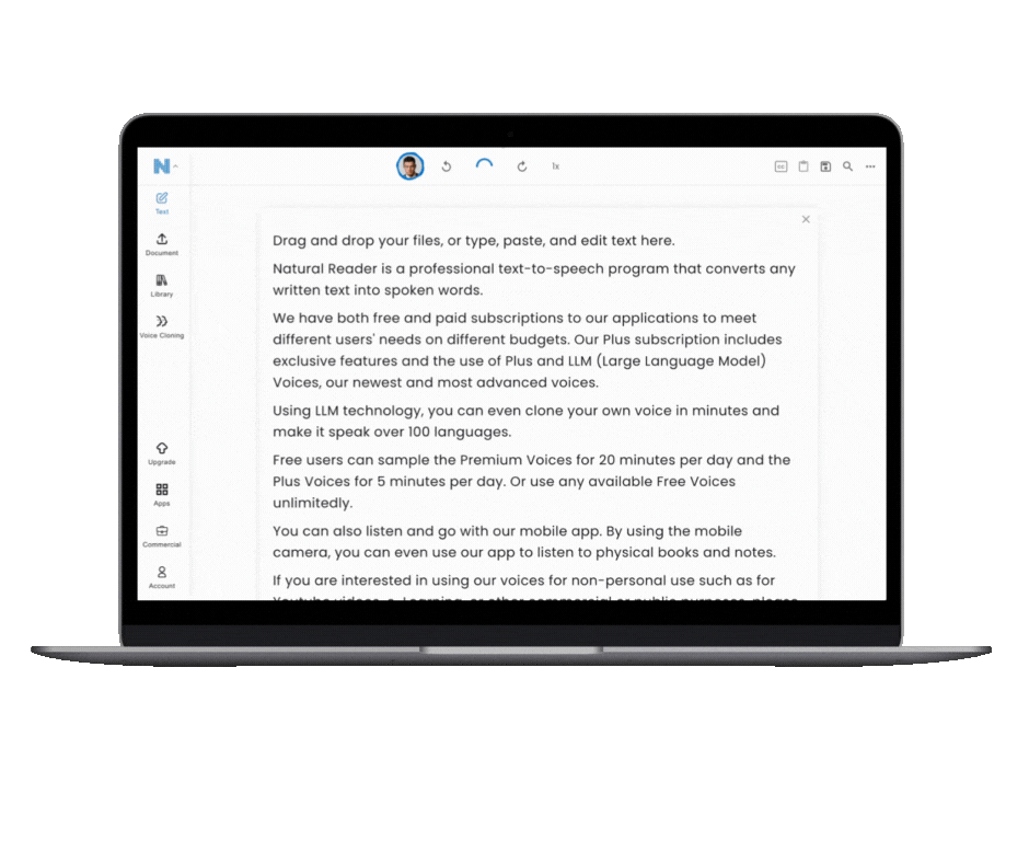 NaturalReader AI Text to Speech 11labs accessibility ai ai voices branding design systems figma gemini interaction design minimalism ocr openai product design reading text to speech ui user experience user interaction user interface ux