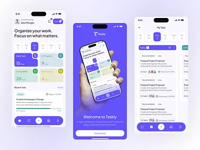 Taskly - Task Management Apps app design apps management mobile mobile application design mobile apps mobile design product task task management ui ux