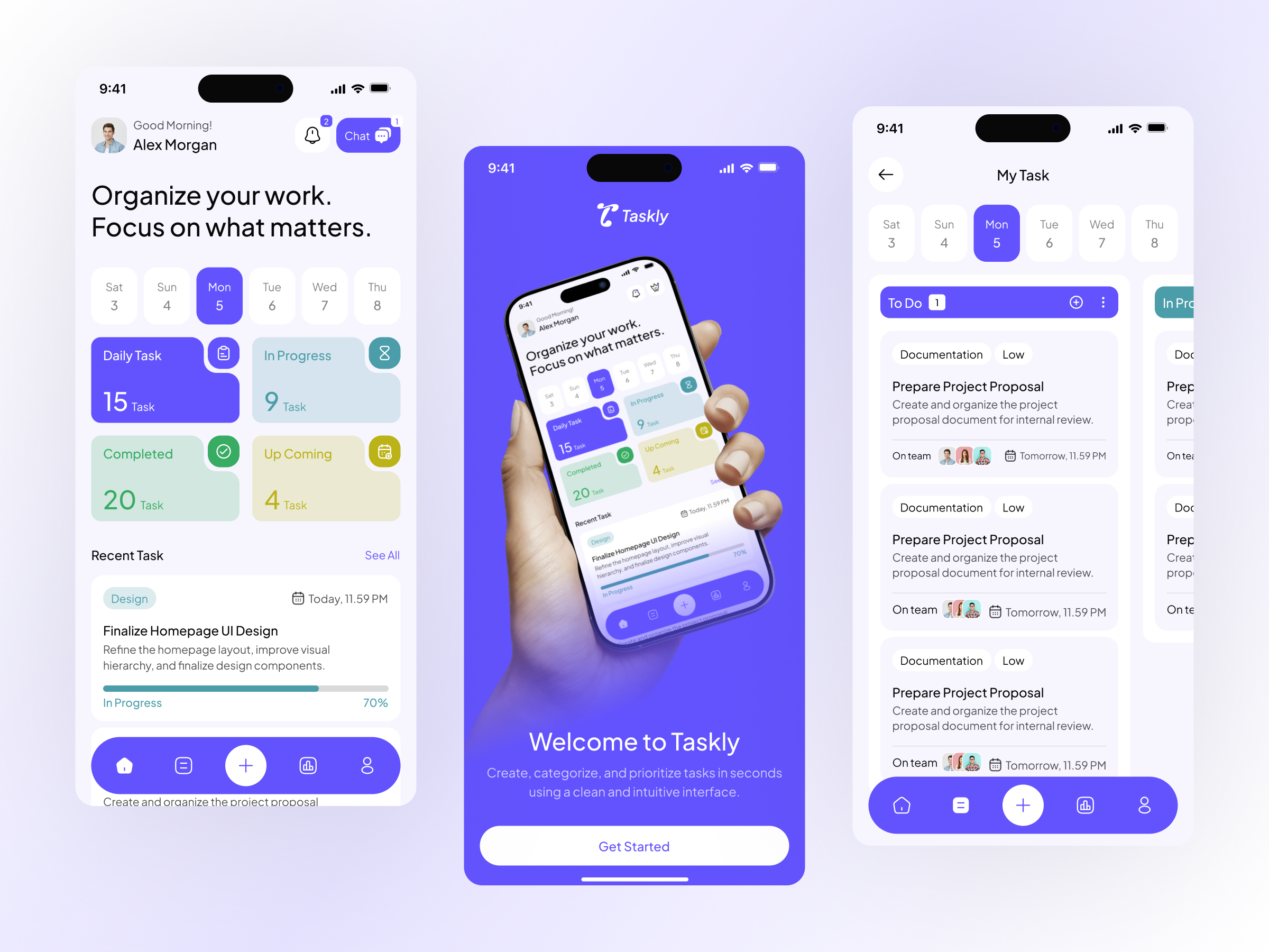 Example of UI Design For Task & Project Management