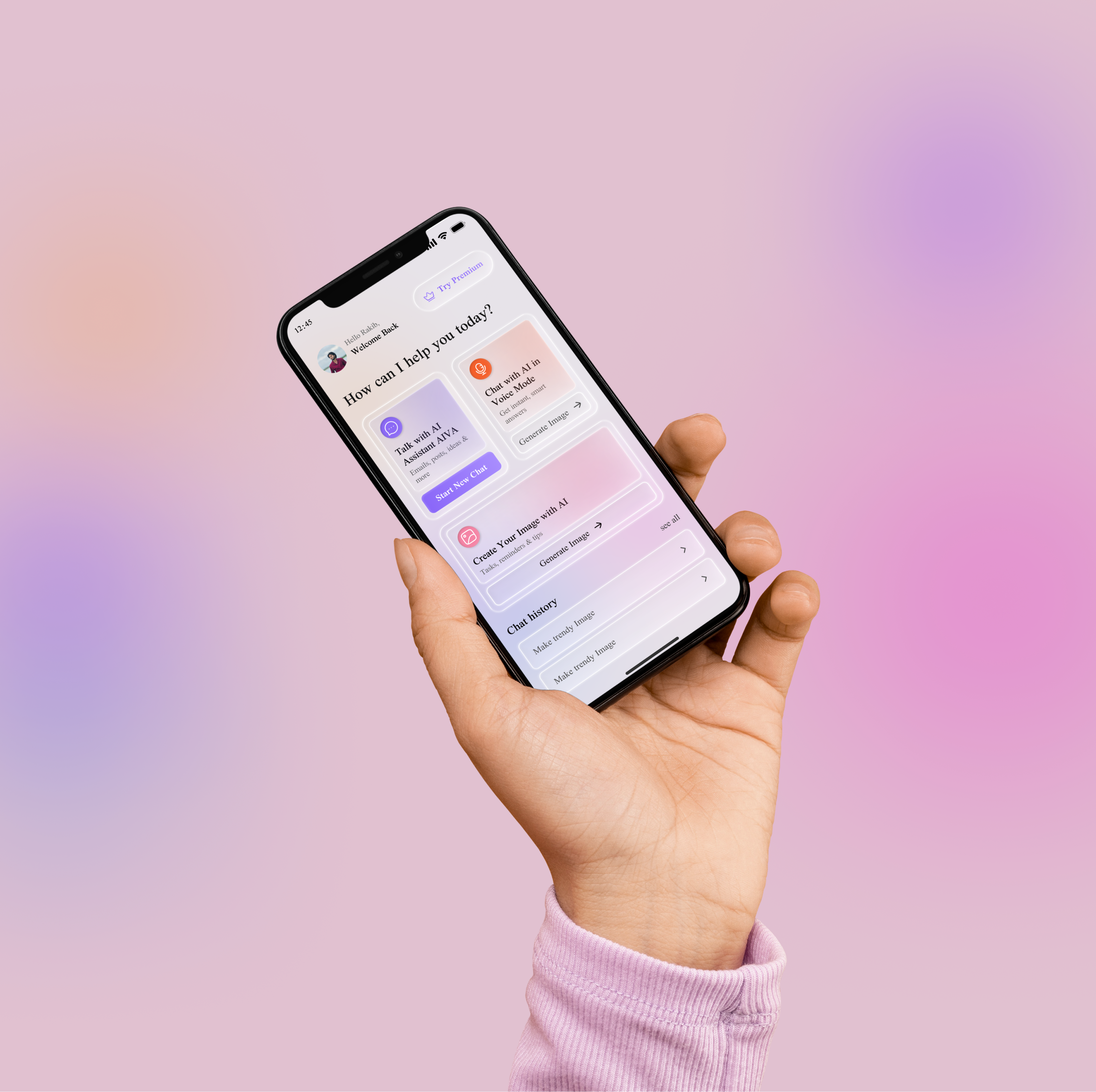AIVA – AI Voice Assistant App UI by Rakib Hossain on Dribbble