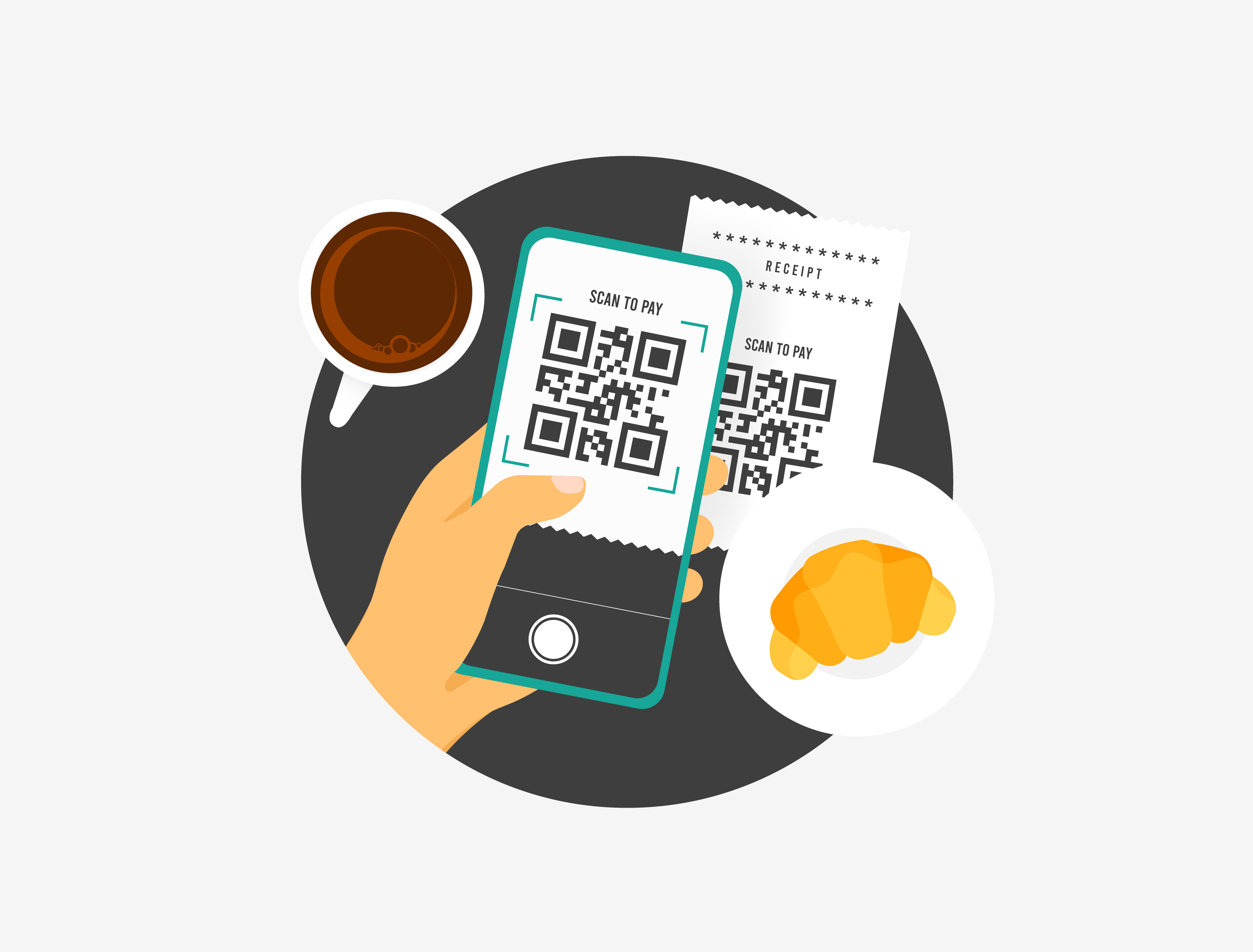 QR Code Payment Vector Illustration for Mobile Apps & Restaurant app business design fintech flat freelance illustration graphic design icon illustration landing page marketing mobile mobile payment money payment qr restaurant ui vector web design