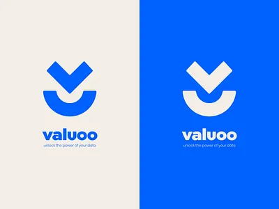 Valuoo Logo blue branding design graphic design identity logo logo design me2b smile valuoo