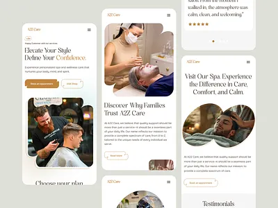Responsive landing page barber shop beauty care booking branding clean ui fashion website landing page mobile app online booking parlor website redesign responsive design responsive landing page salon book salon spa salon website spa center website ui visual design website